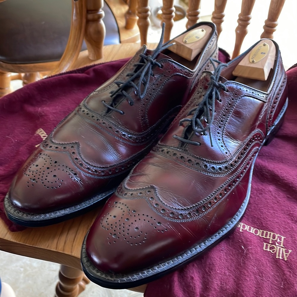 Men’s Cordovan Dress Shoes Classic Wing Tips Size 15A